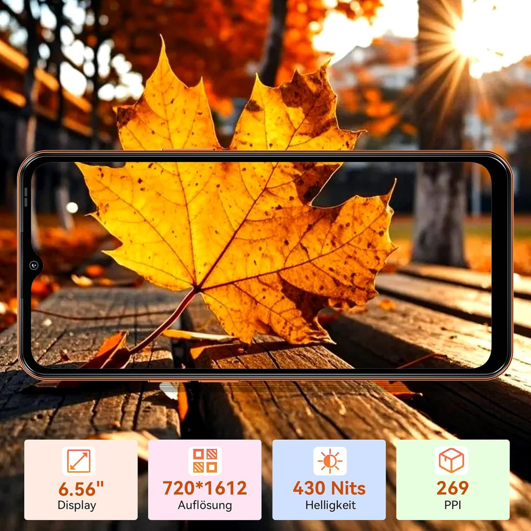 Blackview Wave 7C Handy Ohne Vertrag, Android 16 Smartphone, 16GB+128GB/2TB, 32MP+13MP KI Kamera, 6.