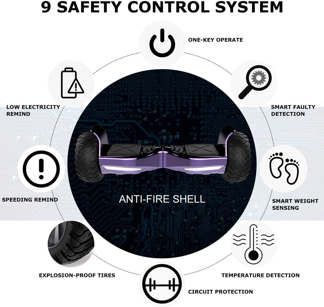 GeekMe Hoverboards Offroad 8.5 Zoll, SUV Hoverboards mit APP, Bluetooth Lautsprecher, Doppelmotor, L