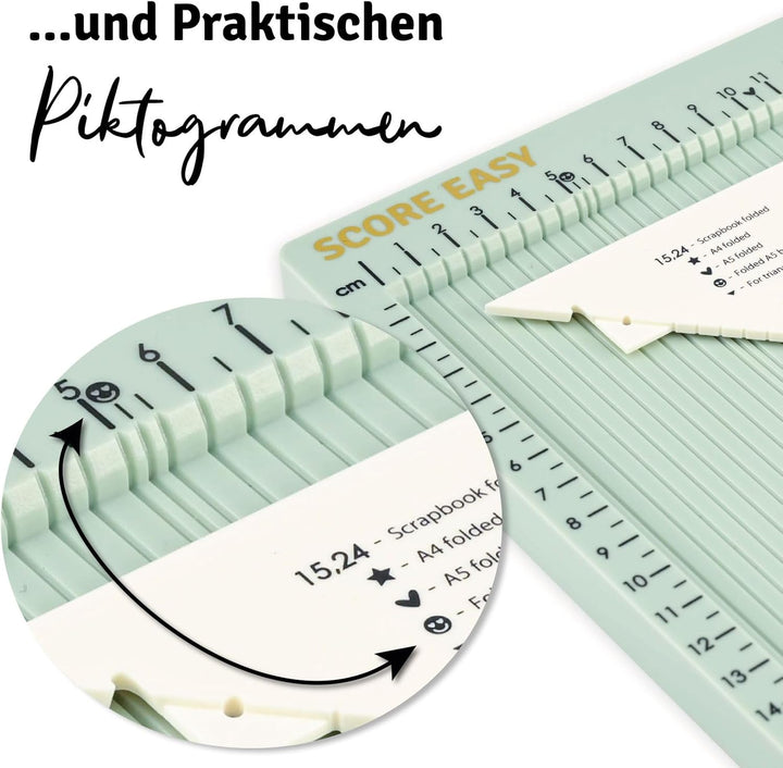 Vaessen Creative Score Easy Grosses Mehrzweck Falzbrett Cm Minze, Mintgrün, 30,5 x 30,5 cm Mintgrün