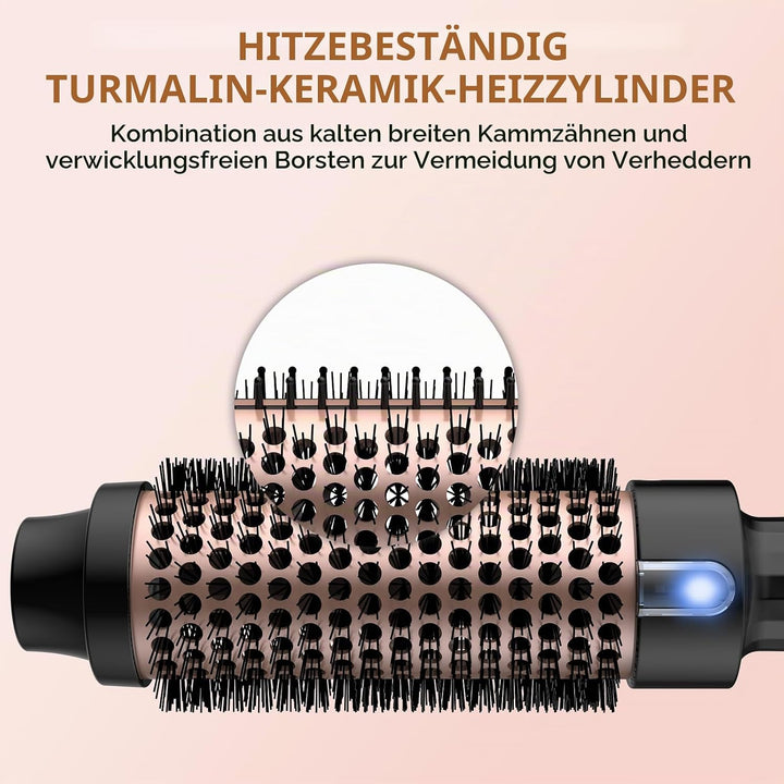 Thermal Brush Lockenbürste 3 in 1 Thermobürste 38mm, Lockenbürste LCD 120-200℃, Erhöhen Sie das Haar