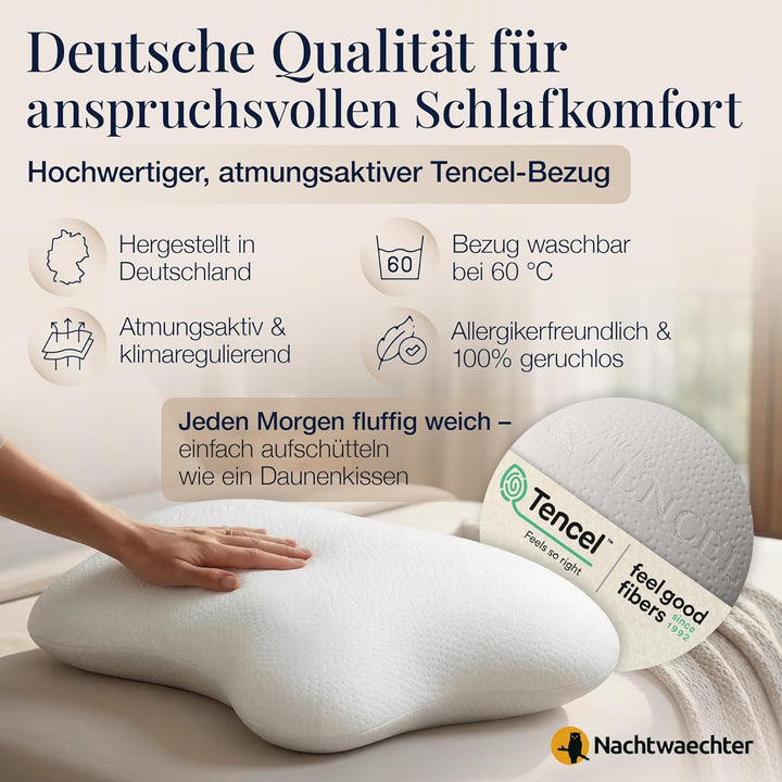Nachtwaechter Seitenschläfer-Komfort Kissen LINA, CPAP-Kissen, individuell einstellbar