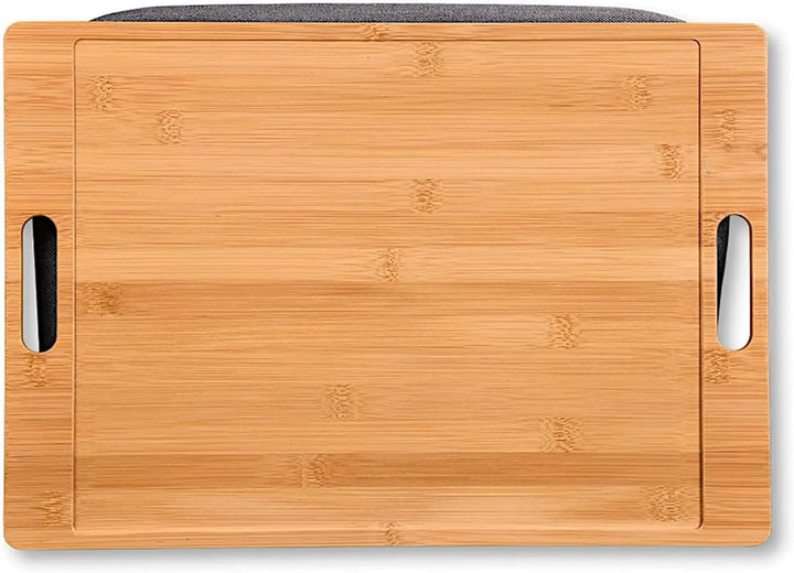 Neustanlo | Knietablett aus Holz | mit Griffen | gepolstert für hohe Stabilität | Bambus Textil | Ma