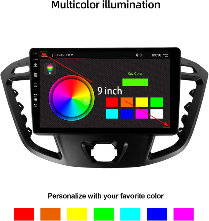 JOYX PX6 Android 12 IPS Autoradio Passt für Ford Tourneo Transit Custom (2013-2021) - 4G+64G - Rückf
