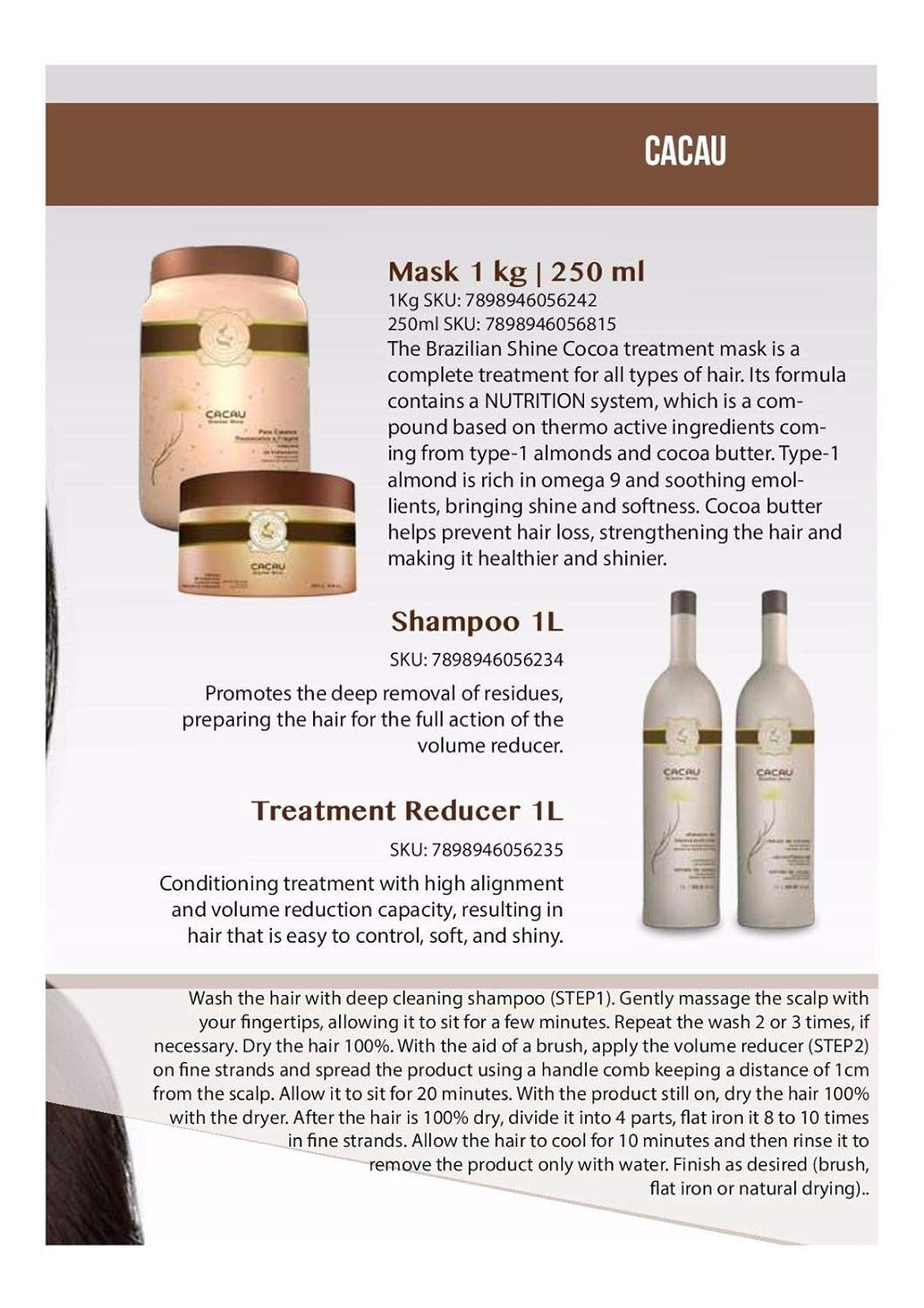 Eternity Liss brasilianischen Glanz Cacau Hair Care Kit (2 x 1 Liter) Juste Kératine, Juste Kératine