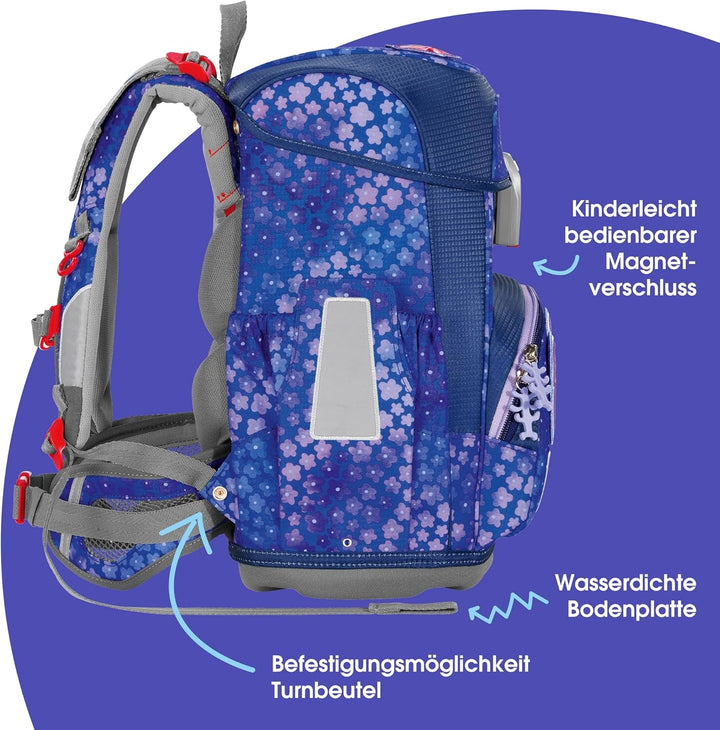 Step by Step Schulranzen-Set CLOUD, 5-teilig, ergonomischer Tornister mit Reflektoren, höhenverstell
