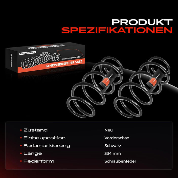 2x Federn Fahrwerksfeder Vorderachse Kompatibel mit Fox 5Z1 5Z3 Schrägheck 1.2L 2005-2011 Replace# 6