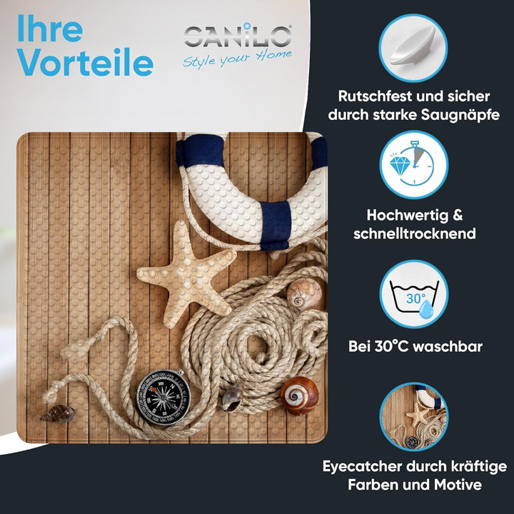Sanilo Badematte 53 x 53 cm, rutschfeste Duschmatte für Dusche und Badewanne, Antirutschmatte maschi