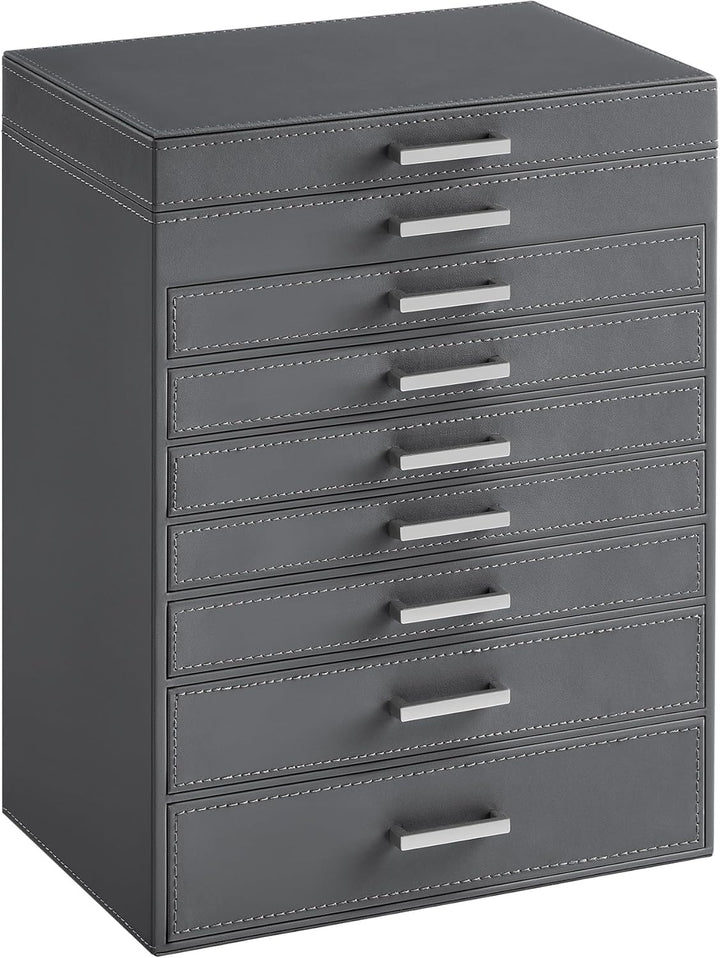 SONGMICS Schmuckkästchen 8 Ebenen, Schmuckkasten mit grossem Spiegel, Schmuckschatulle, 7 Schubladen
