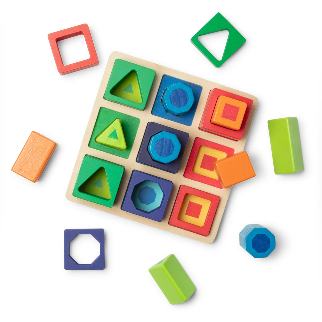 Melissa & Doug 10582 & Doug Sortierset für aufeinanderfolgende Formen (Holzspielzeug) Shape Sequence
