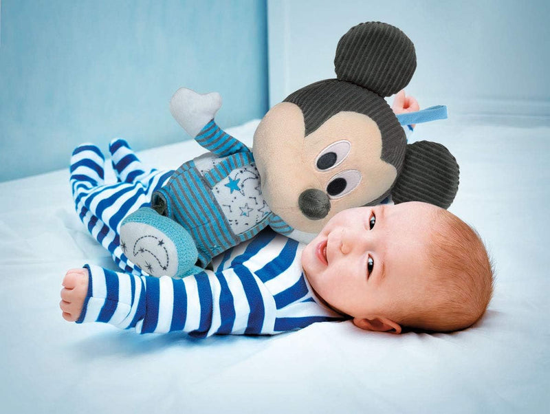 Clementoni 17394 Mickey Disney Baby Goodnight Plüsch, Lernspielzeug für Kleinkinder, weiss, One Size