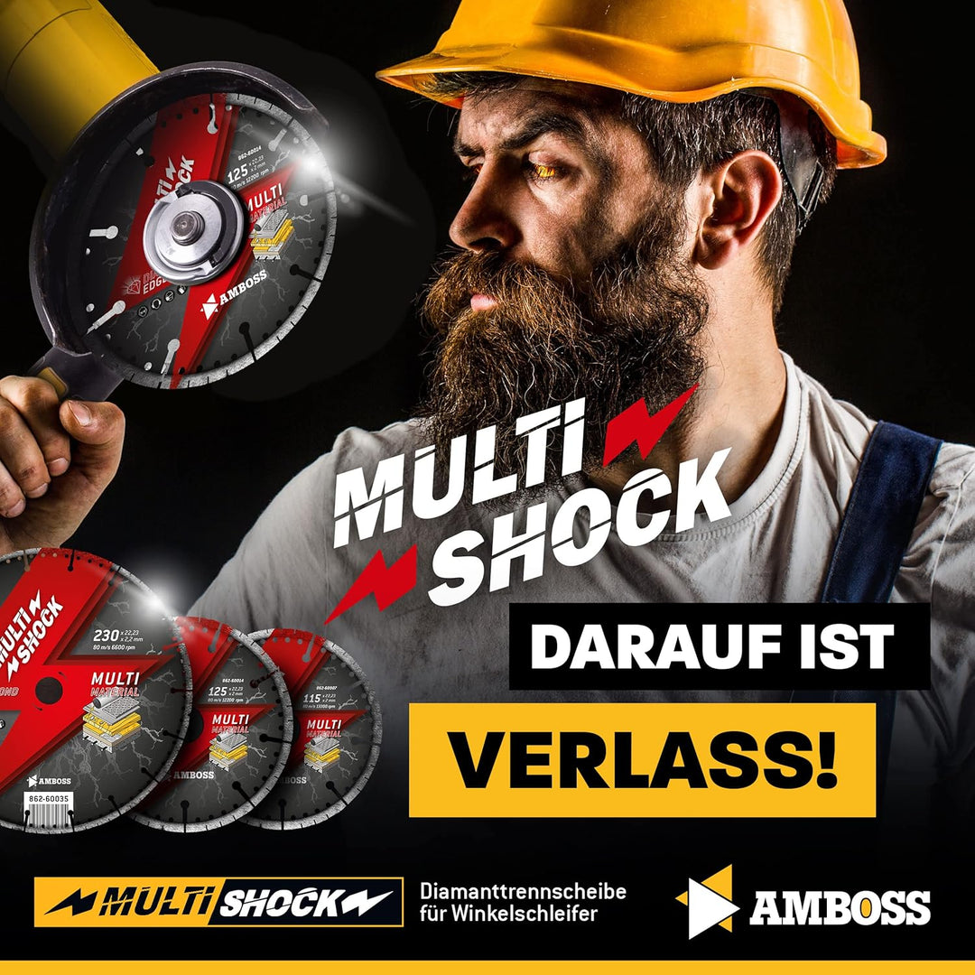 Amboss MultiShock - Diamant-Trennscheibe Ø 230 mm x 22,2 mm - Universal/Allround | Segmenthöhe: 10 m