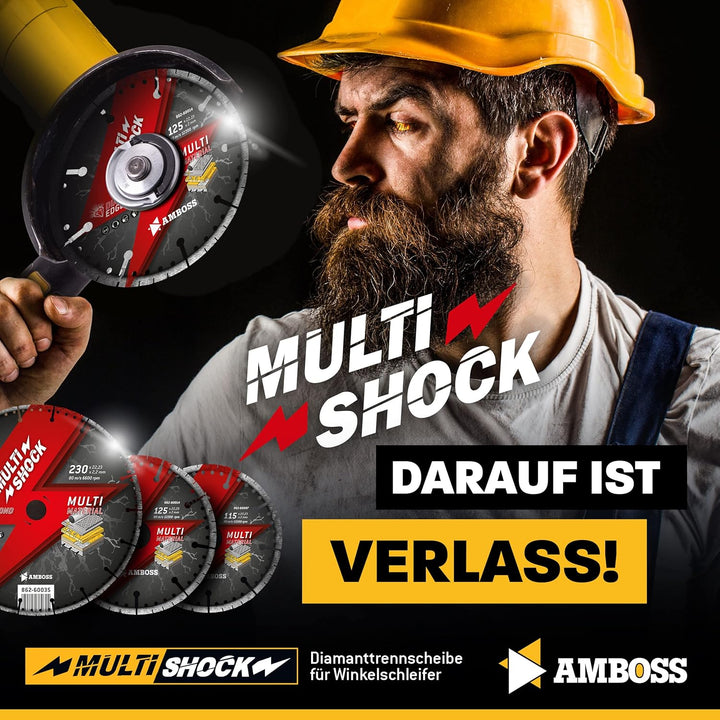 Amboss MultiShock - Diamant-Trennscheibe Ø 230 mm x 22,2 mm - Universal/Allround | Segmenthöhe: 10 m