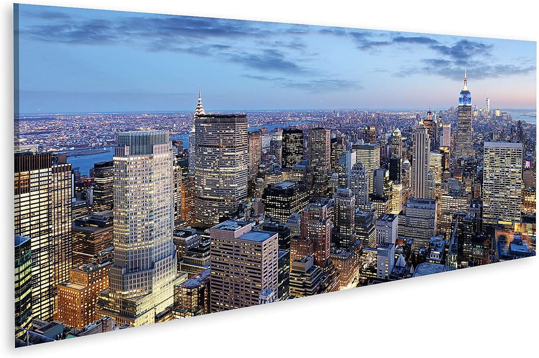 islandburner Bild auf Leinwand New York City Bei Nacht Manhattan Usa Bilder Wandbilder Poster Leinwa
