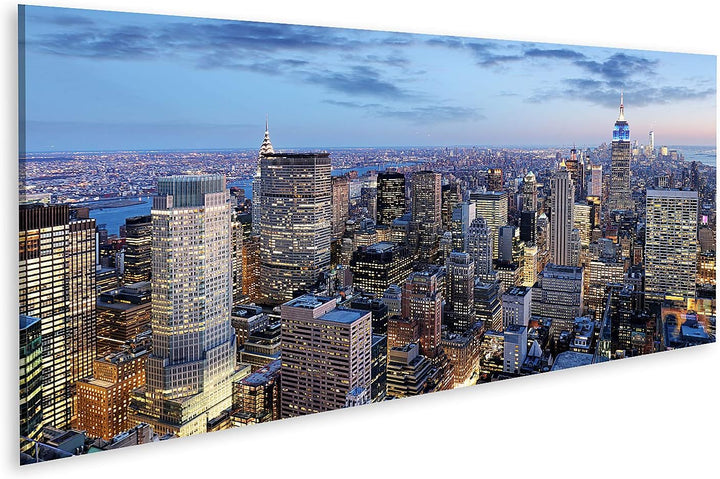 islandburner Bild auf Leinwand New York City Bei Nacht Manhattan Usa Bilder Wandbilder Poster Leinwa