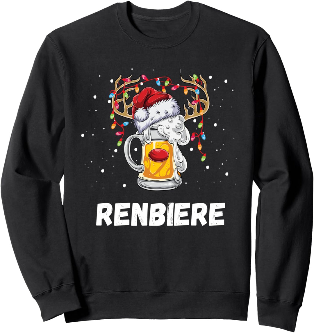 Lustige Bier Weihnachten Renbiere Santa Sweatshirt
