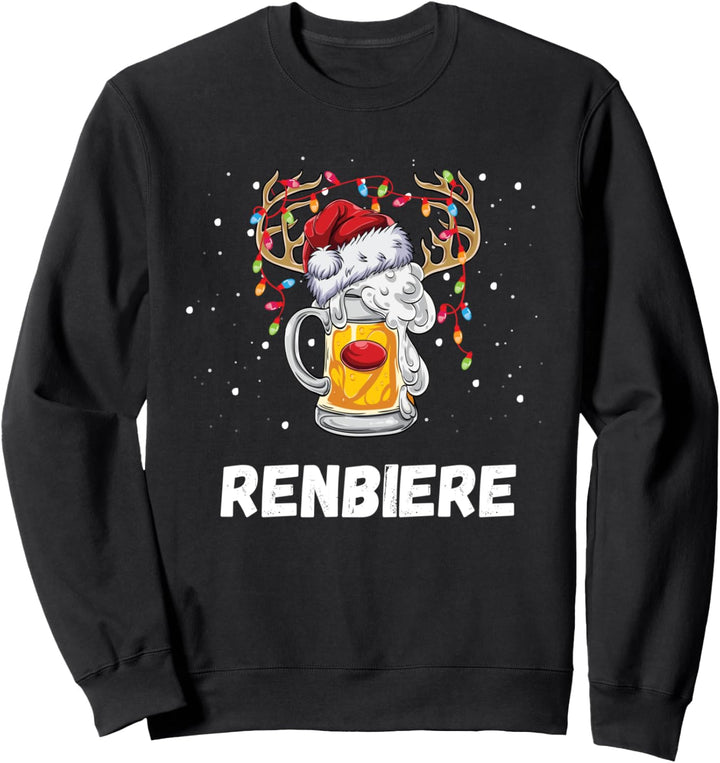 Lustige Bier Weihnachten Renbiere Santa Sweatshirt