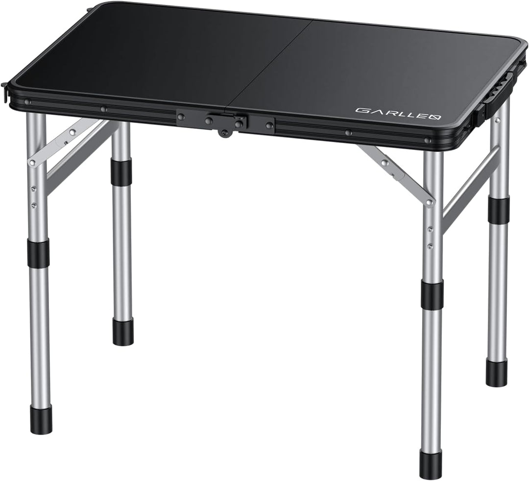 GARLLEN Campingtisch klappbar Klapptisch, 58x40cm & 3 Höhenverstellbar(26/48/70cm) ABS Wasserdichter