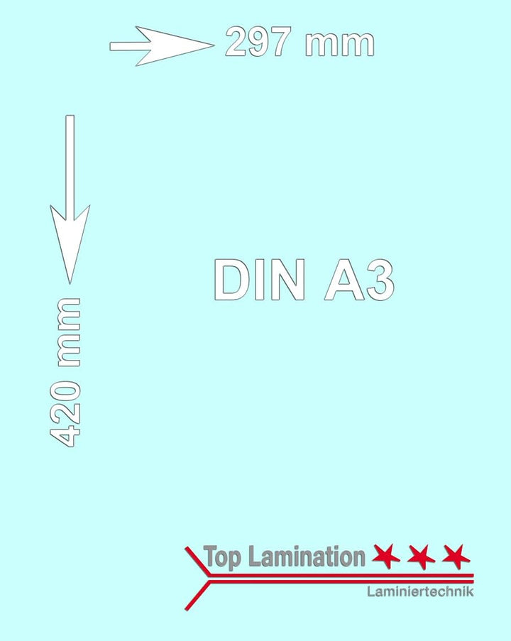 Top Lamination Laminiertechnik 10 Blatt Ton-Bastel-Karton DIN A3 240g/m² Aqua Dickes Ton-Papier 297x
