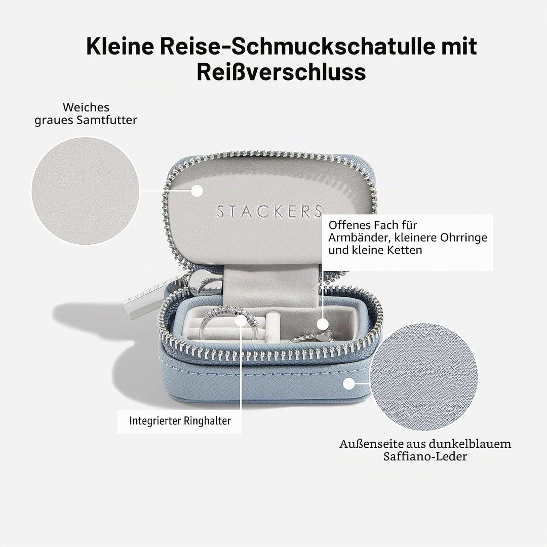 Stackers Altblau Gross & Petite Reise Schmuckschatulle, Altblau