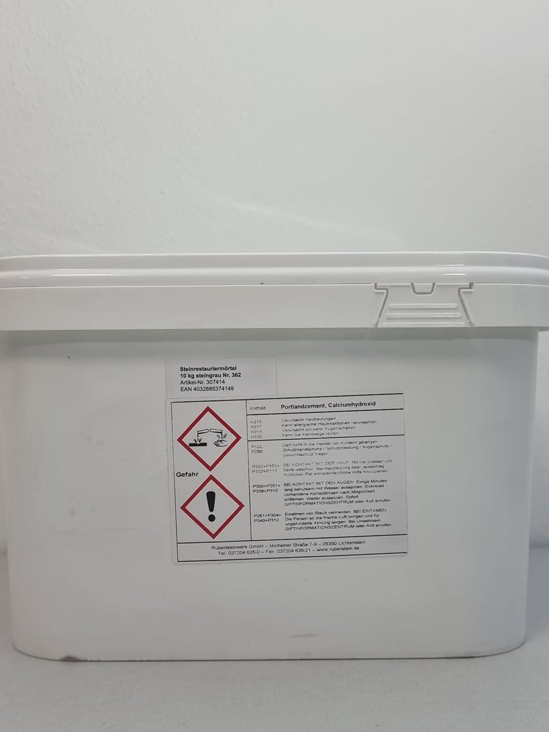 Ruberstein Steinrestauriermörtel/Reparaturmörtel/Mörtel für Sandstein 10 kg im Eimer (steingrau)