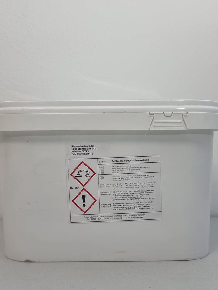 Ruberstein Steinrestauriermörtel/Reparaturmörtel/Mörtel für Sandstein 10 kg im Eimer (steingrau)