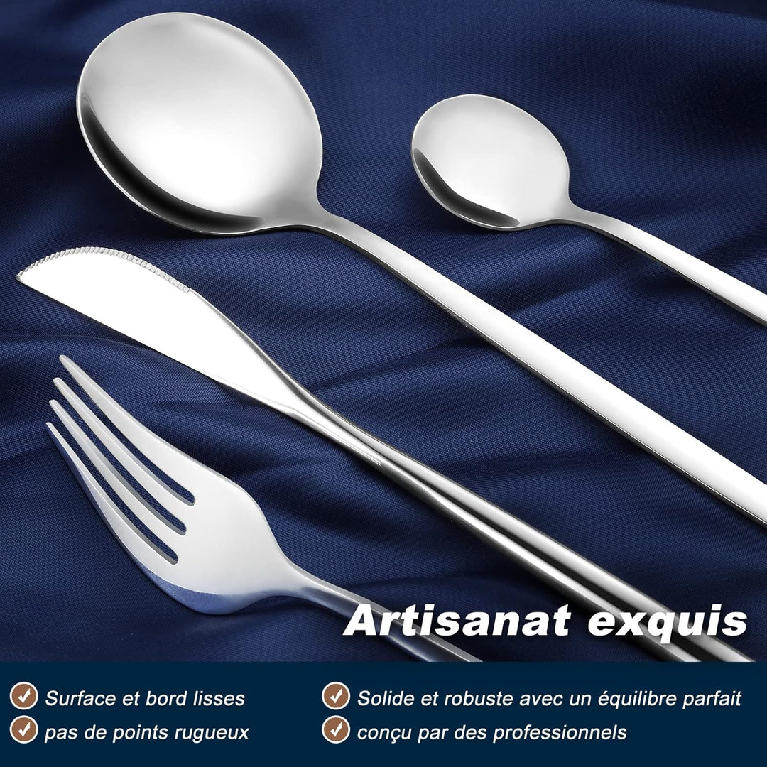 Bestdin Besteck Set 6 Personen, 24 teilig Edelstahl Besteckset, Essbesteck Set mit Messer Gabel Löff