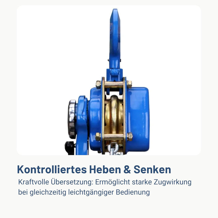 Pallit Hebelzug LEVER-M | 1500 kg Tragkraft | 1,5 m Kettenlänge | strapazierfähige Lastbremse | Frei