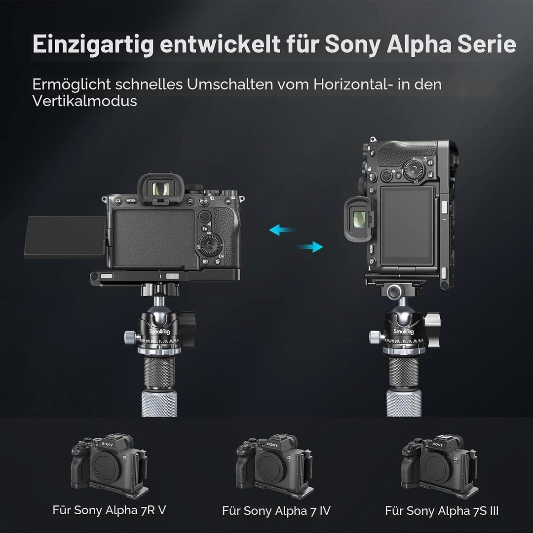 SMALLRIG Faltbare L-Halterung für Sony A7R V / A7 IV / A7S III, L-Bracket Faltbare Seitenplatte für