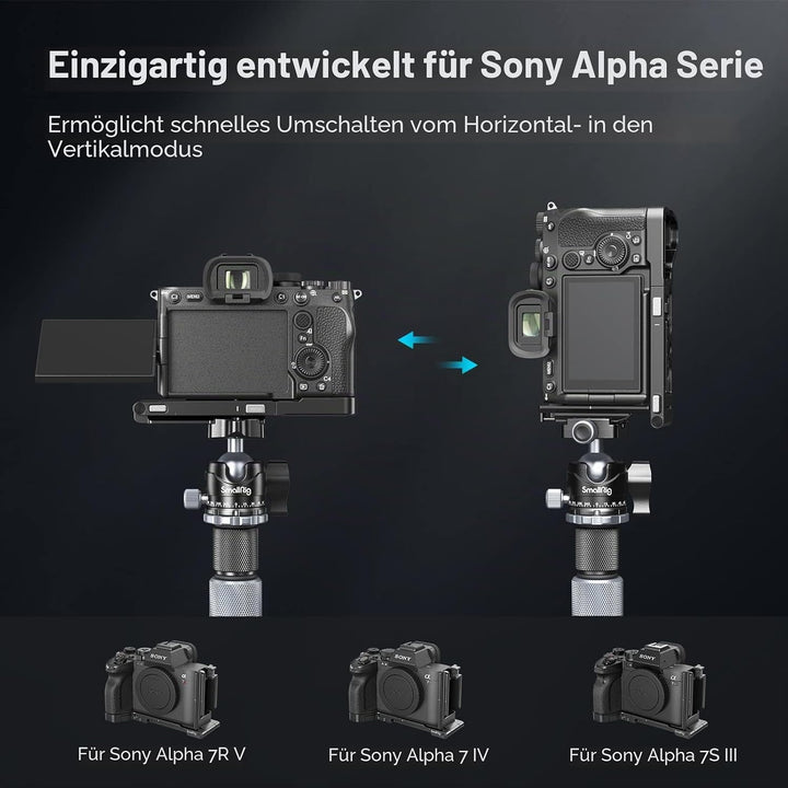 SMALLRIG Faltbare L-Halterung für Sony A7R V / A7 IV / A7S III, L-Bracket Faltbare Seitenplatte für
