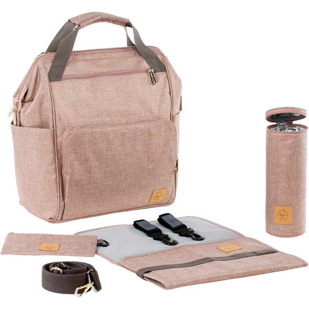 LÄSSIG Baby Wickelrucksack Wickeltasche inkl. Wickelzubehör nachhaltig produziert/Goldie Backpack, r