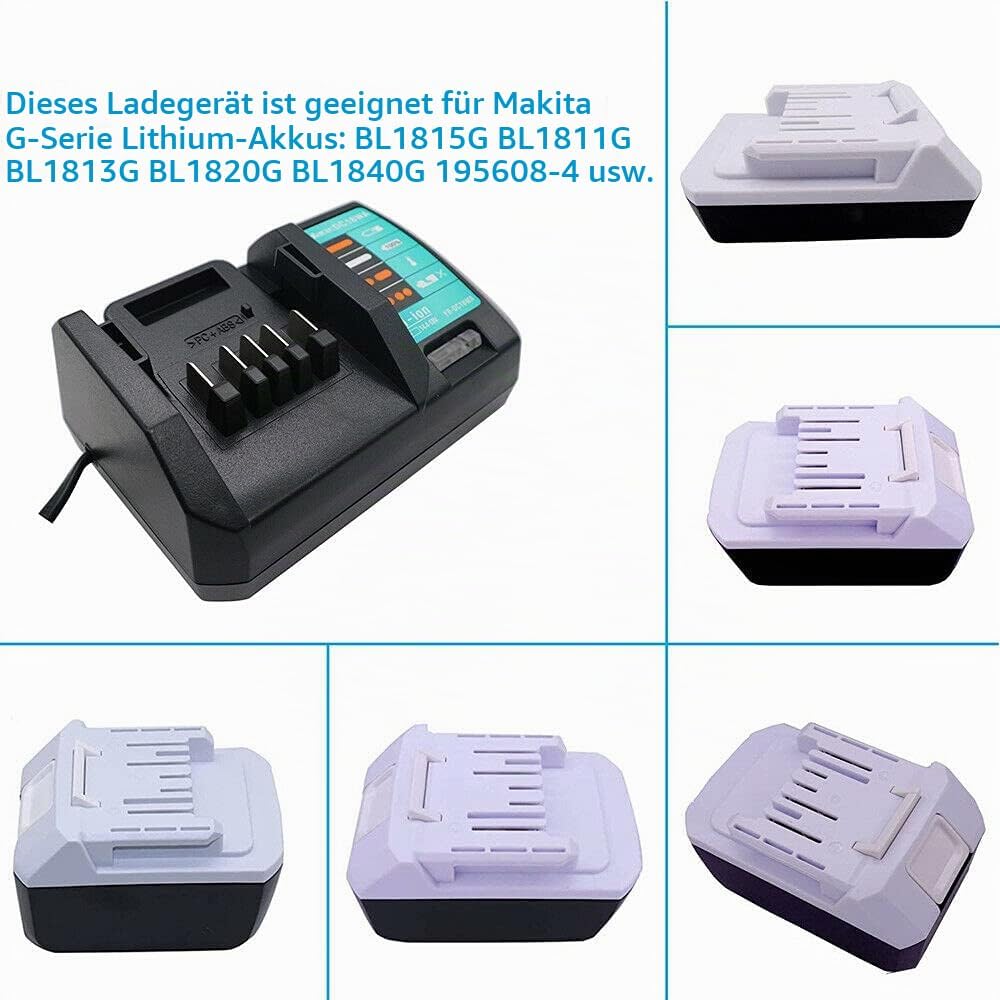 Ersetzen Für Makita Ladegerät DC18WA 100V-240V 2.0A Lithium-Ionen-Ladegerät, 14,4-18 V für Makita G-