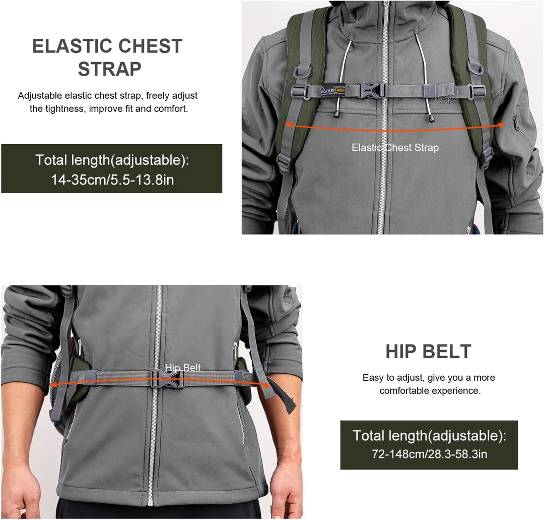 MOUNTAINTOP 40L Wanderrucksack Herren Damen Trekkingrucksack Backpacker Reiserucksack Outdoor Campin
