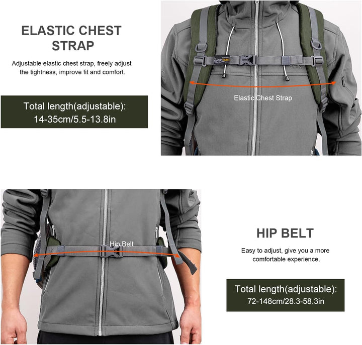 MOUNTAINTOP 40L Wanderrucksack Herren Damen Trekkingrucksack Backpacker Reiserucksack Outdoor Campin