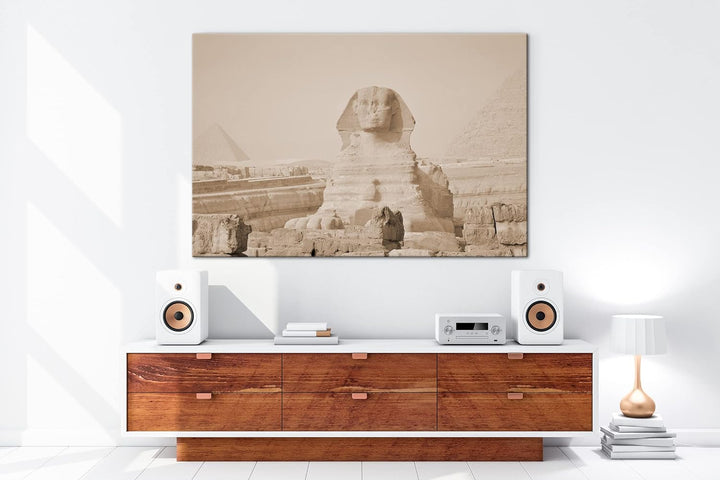 deyoli Sphinx in Ägypten Format: 80x60 Effekt: Sepia als Leinwandbild, Motiv fertig gerahmt auf Echt