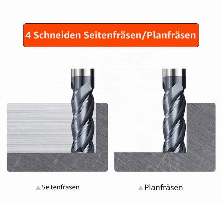 5 Stücke Hartmetall Schaftfräser 2mm, 4 Zähne/4 Schneiden, AlTiN Schwarz Beschichtung CNC Fräser, VH