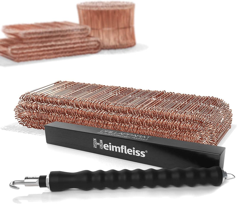Heimfleiss® Drillapparat Driller + verkupfertem Rödeldraht 1,0 x 100-160 mm (500 Stk.) - hochwertige