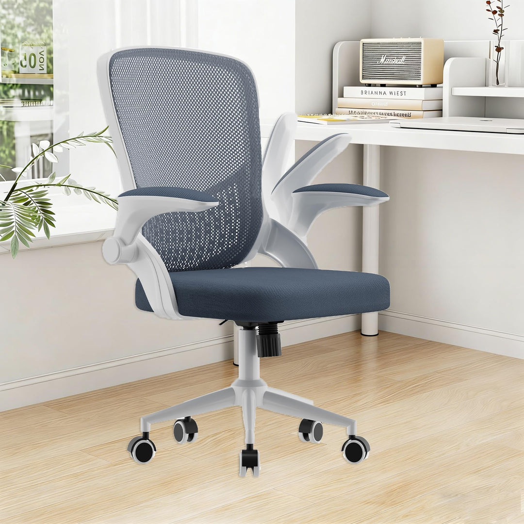naspaluro Ergonomischer Bürostuhl, Schreibtischstuhl mit 90° Klappbaren Armlehnen, Einzigartige Lend