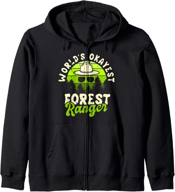 World's Okayest Forest Ranger Funny Wildlife Protector Joke Kapuzenjacke