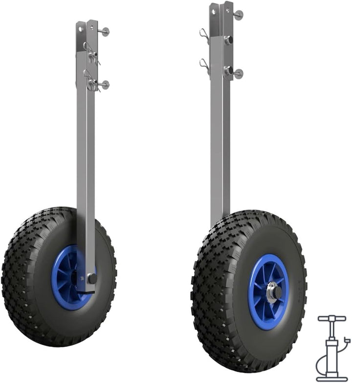SUPROD Heckräder Slipräder Schlauchbooträder Transporträder klappbar Edelstahl ET260-LU schwarz/blau