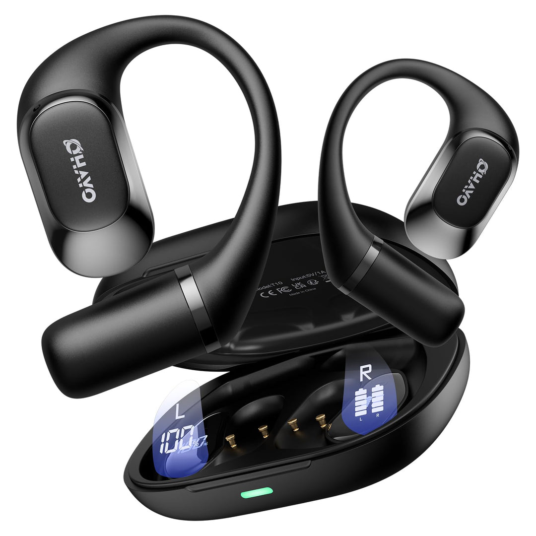 OHAYO Open Ear Kopfhörer Komfortabel, Bluetooth Kopfhörer Sport, 40h Wiedergabe, Fester Halt, Starke