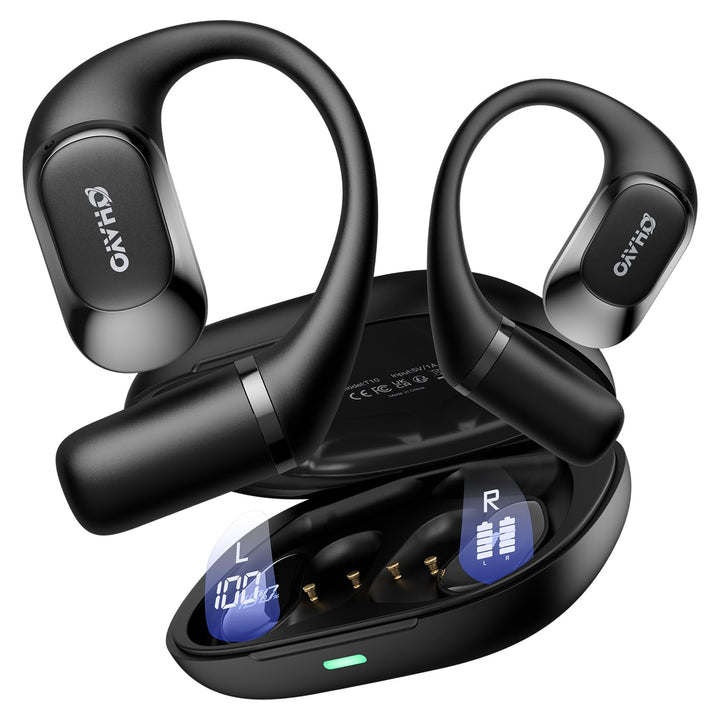 OHAYO Open Ear Kopfhörer Komfortabel, Bluetooth Kopfhörer Sport, 40h Wiedergabe, Fester Halt, Starke