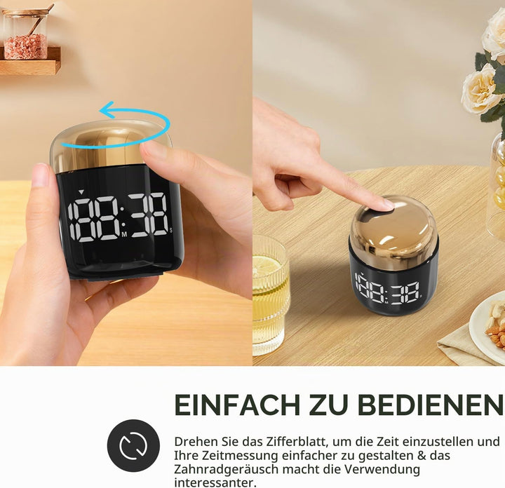 MeesMeek Digitaler Küchentimer mit grosser LED-Anzeige Countdown-Timer mit Einstellbarer Lautstärke