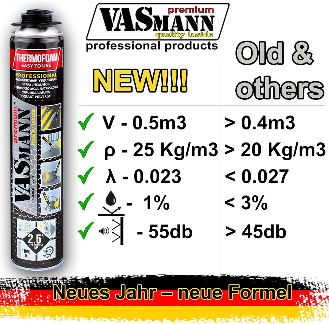 Sprühdämmung / Sprühisolierung Dachdämmung 1Dose-890ml Kellerdeckendämmung Zwischensparrendämmung Wä