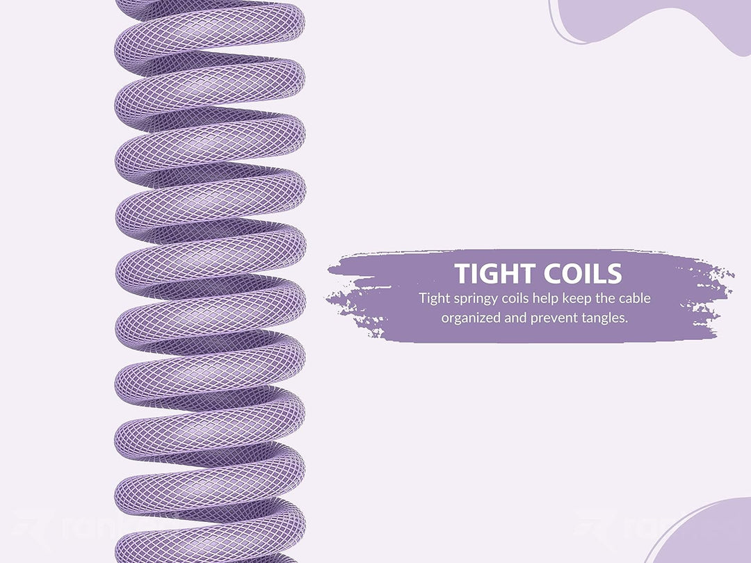 Ranked Coiled Cable | Handgefertigtes Double-Sleeved Geflochtenes Kabel | USB Typ C auf A | 5-Pin Av