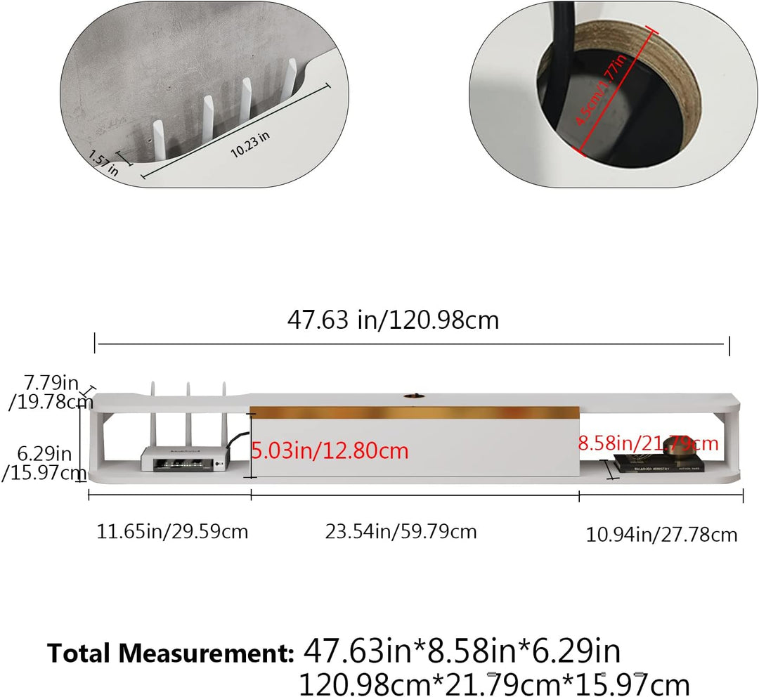 Pmnianhua TV Lowboard Hängend, TV Schrank Hängend, Wand befestigter schwimmender TV-Ständer Unterhal