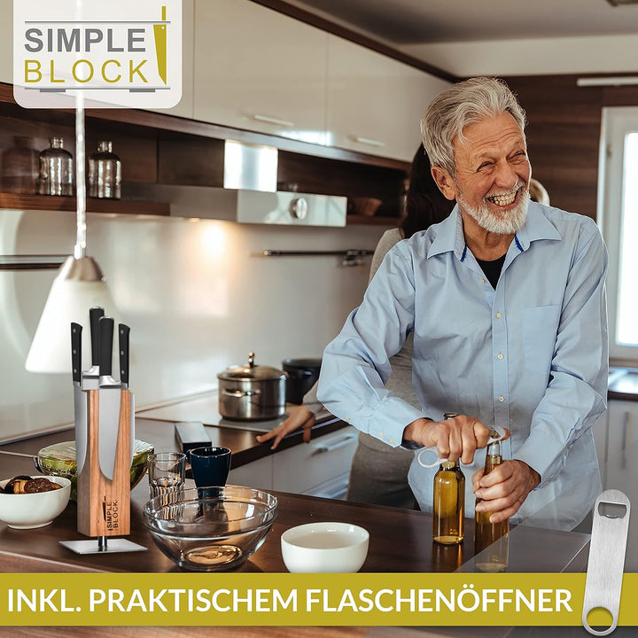 MELOX - Magnetischer Messerblock "Simpleblock" für 4-6 Messer inkl. Flaschenöffner - Messerblöcke ma