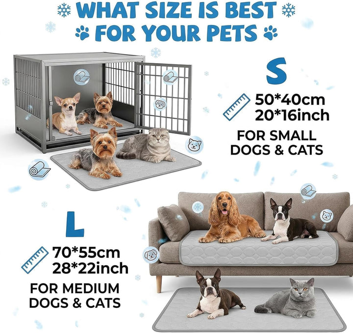 Qoosea Kühlmatte für Hunde Selbstkühlende Hundematte, Komfortabel Pet Cooling Mat Kühldecke Waschbar