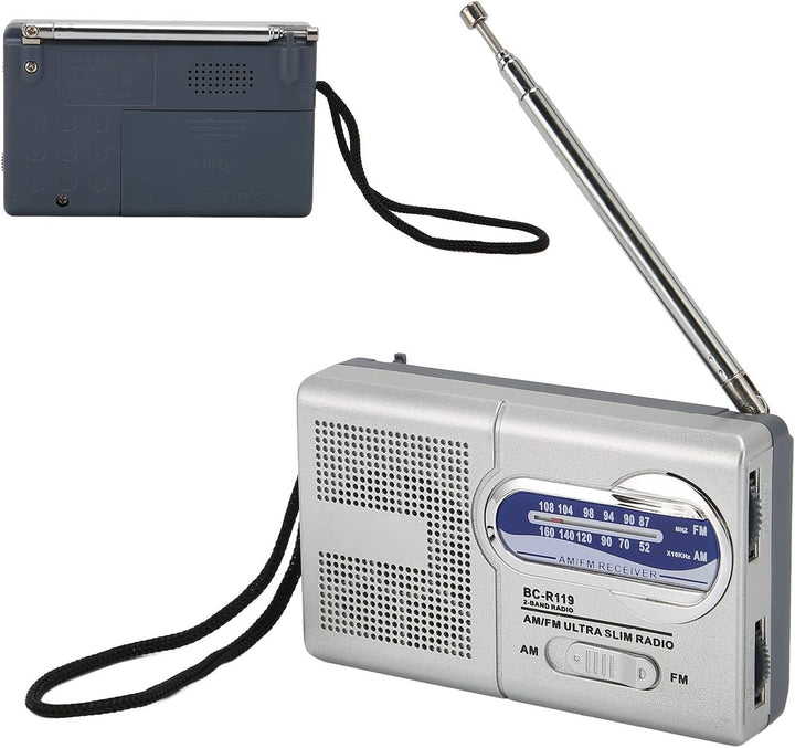 Tragbarer Radio-Transistor, Hervorragender Empfang auf Batteriebetriebenem UKW/MW-Radio mit Kopfhöre