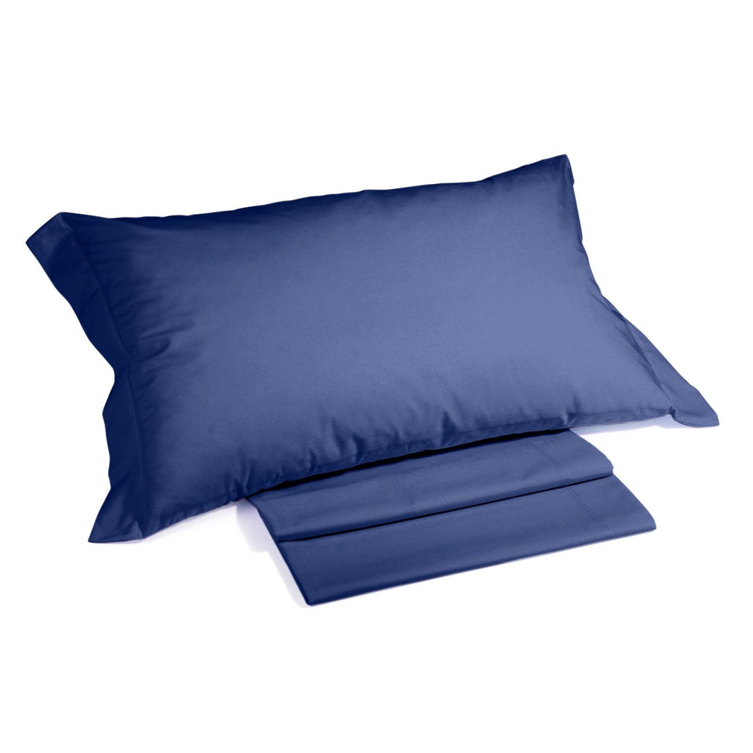 Caleffi - Bettwäsche-Set aus Baumwolle, einfarbig, Einzelbett, Blau