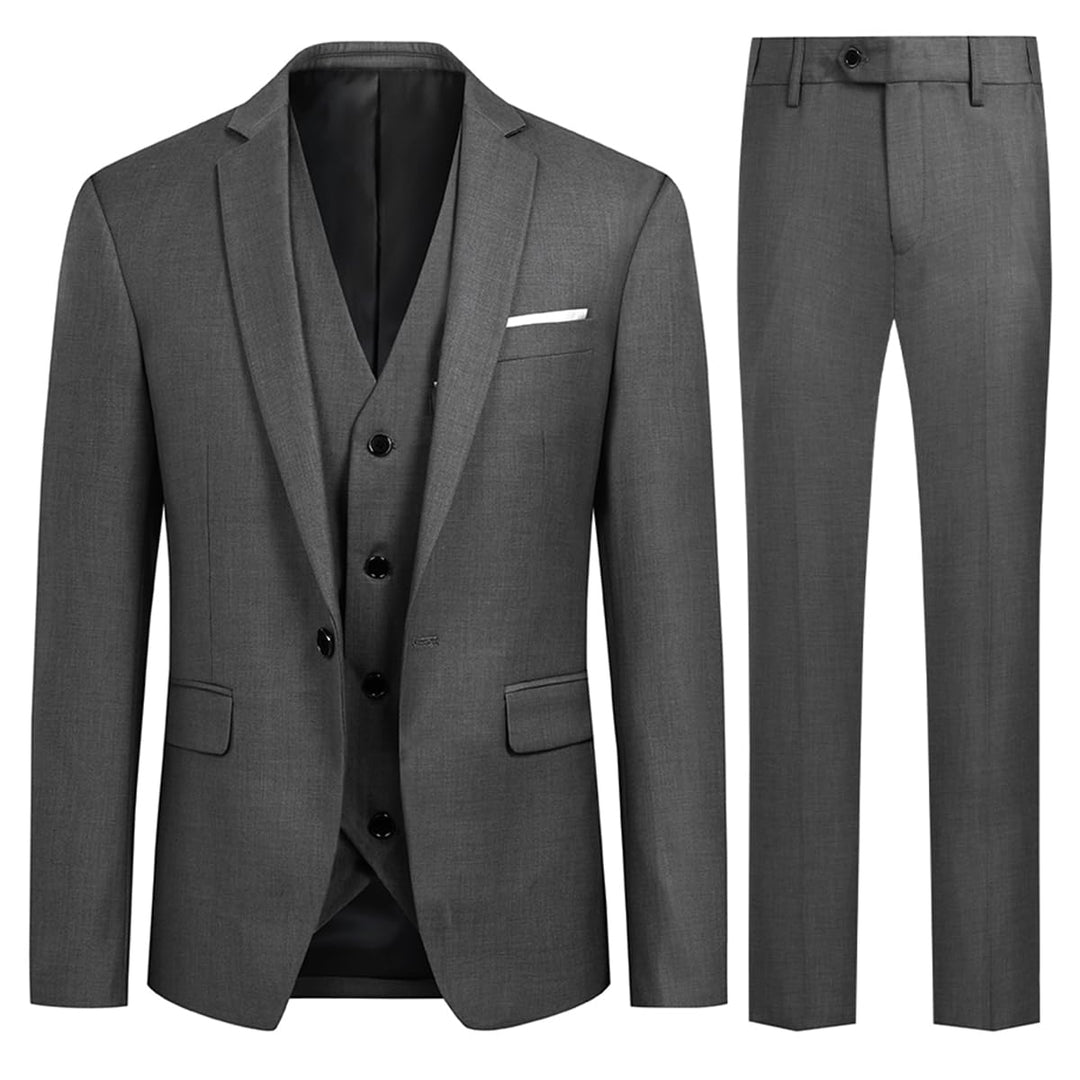 Allthemen Anzug Herren Slim Fit 3 Teilig Anzüge Modern Herrenanzug 3-Teilig Sakko Hose Weste für Bus